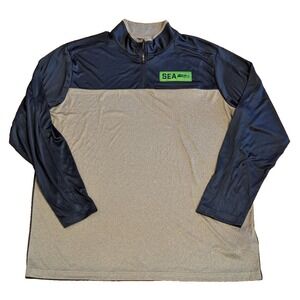 Seattle Seahawks 1/4 ZIP Long Sleeve Gray & Blue NFL Team Apparel Men's 2XL NWT